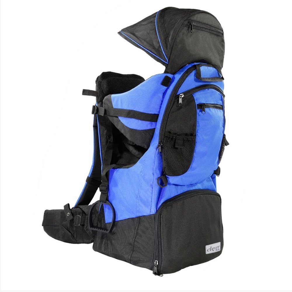 Child Carrier Backpack with Sunshade - Blue & Black